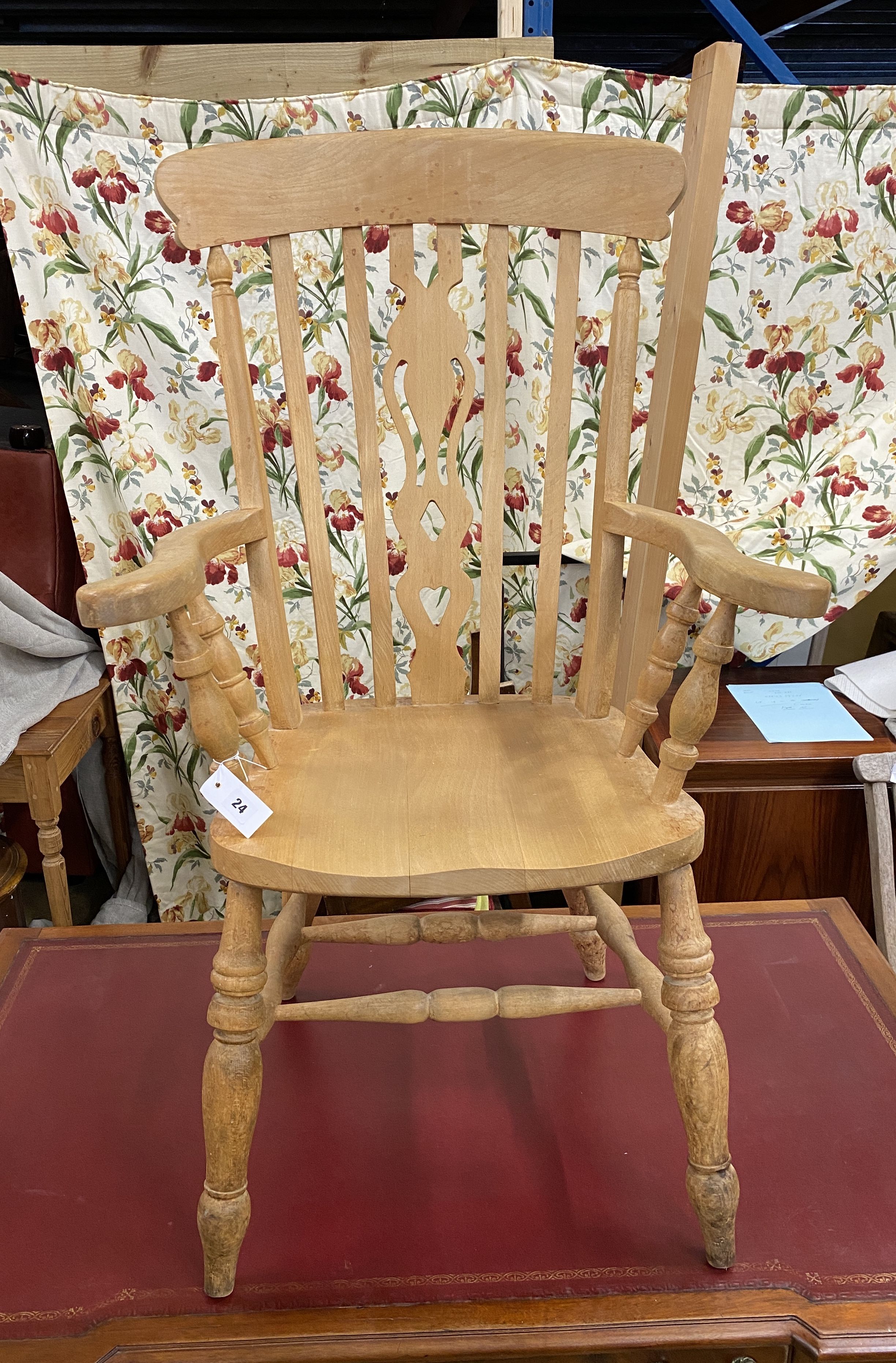 A beech Windsor chair